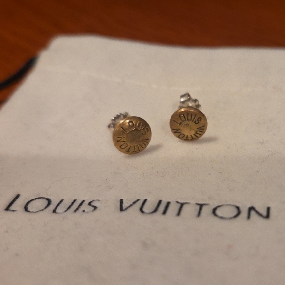Louis Vuitton Gold Logo Earrings - Picture 2 of 4